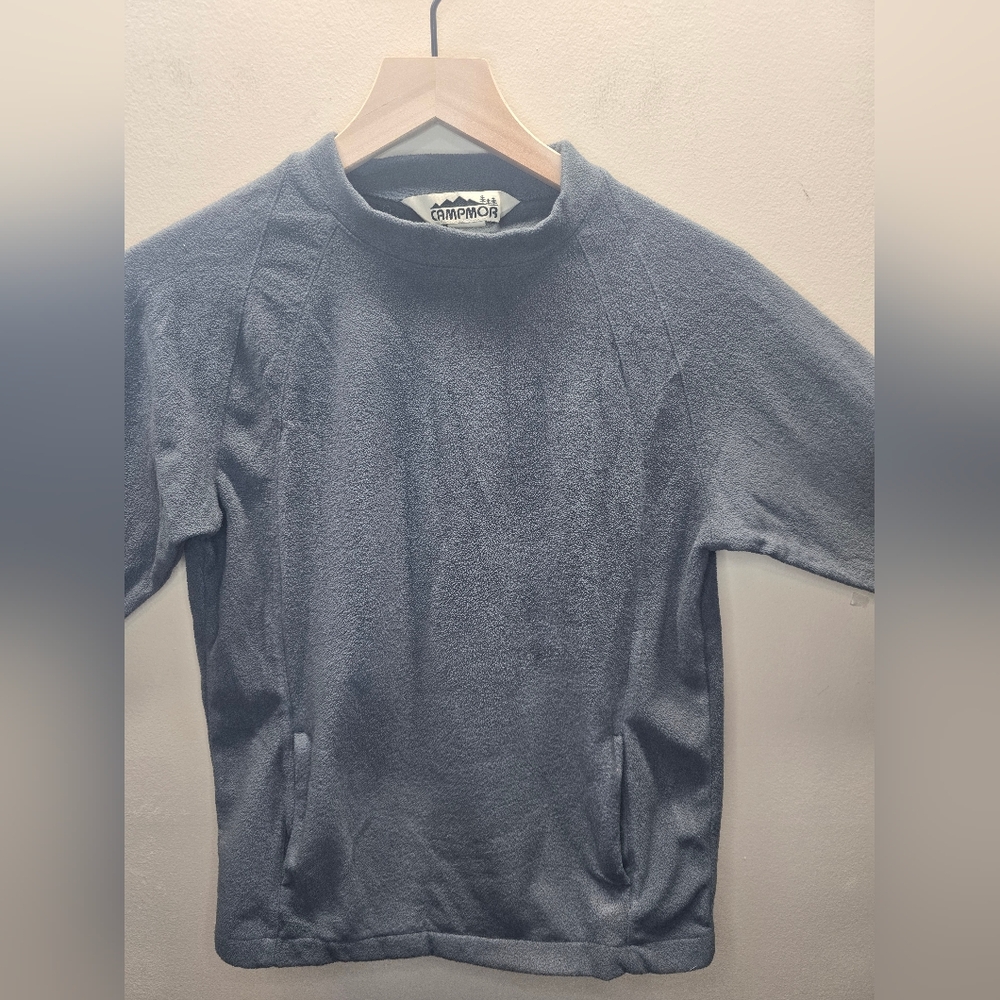 Vintage Campmor Boys Raglan Fleece Pullover Charcoal Grey - Size Medium - Picture 3 of 9